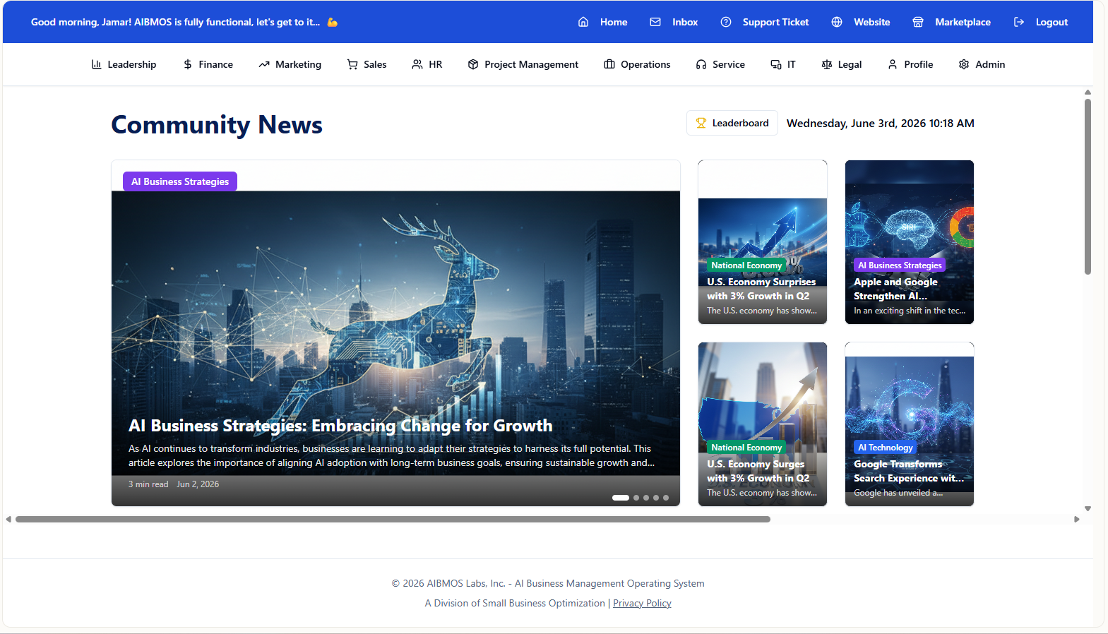 AIBMOS Community News